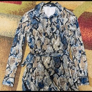 Blue snakeskin print Women’s fashion dress